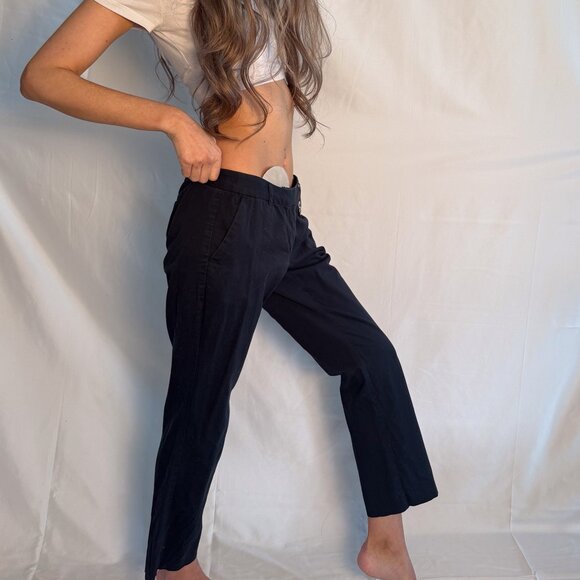 Michael Kors Navy Flare Capri with Silver Detail Size 6P [Good Condition] - Picture 3 of 4